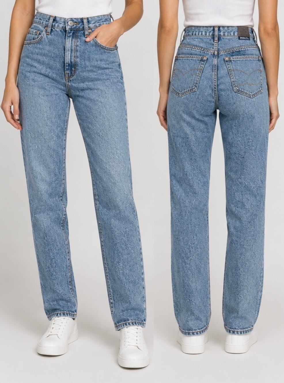 Rollas Original Straight Jeans Brad Blue Denim High Rise Button Fly NWT 29